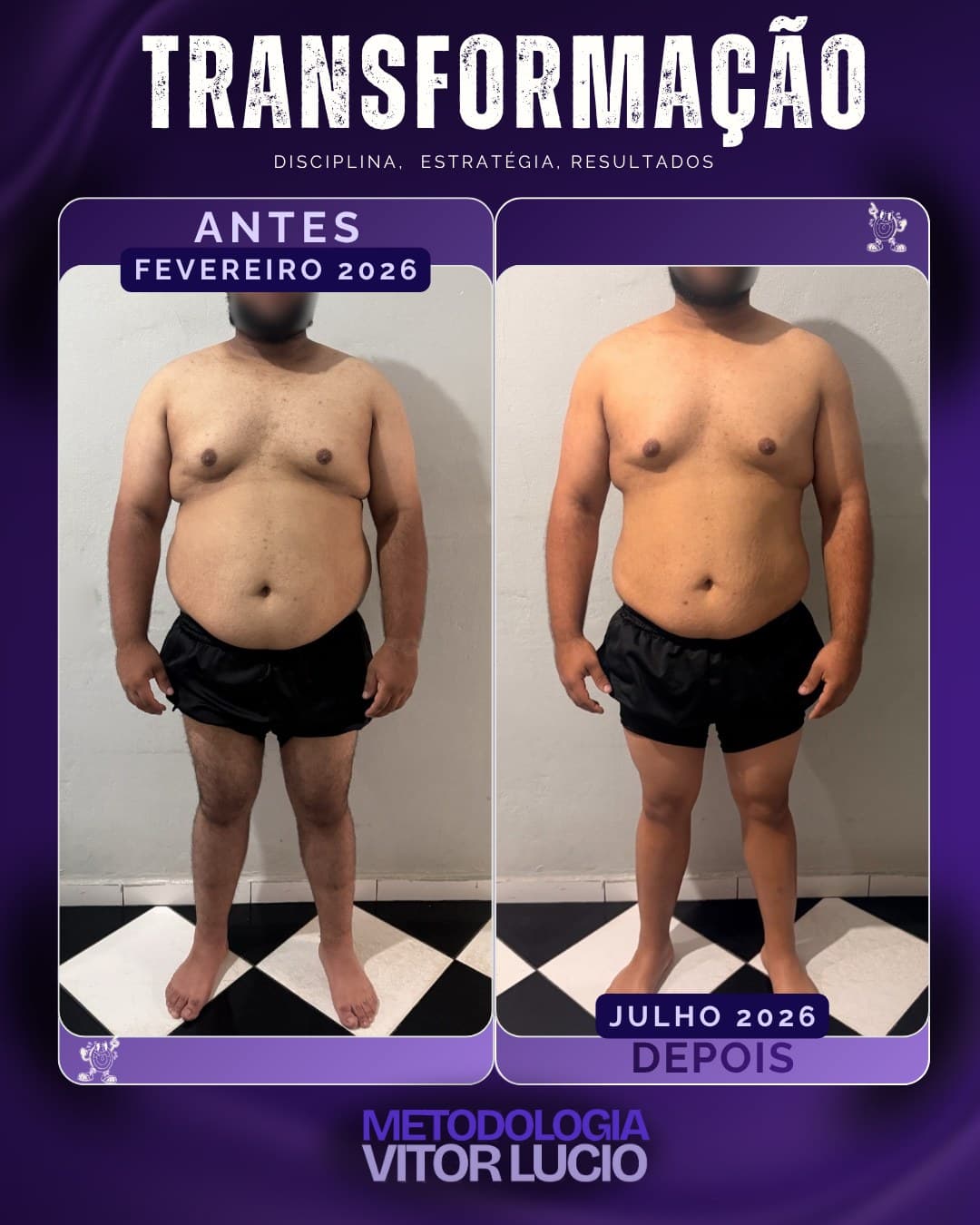 Antes e depois de um aluno da Team Vitor Lucio